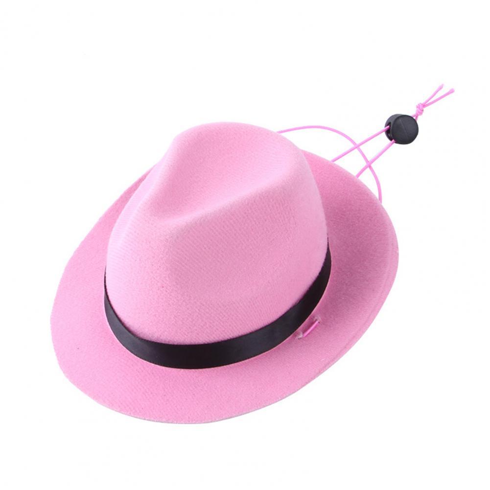 Dog Cowboy Hat with Adjustable Rope Photo Prop Pet Halloween Christmas Street Hat Dog Accessories: Pink