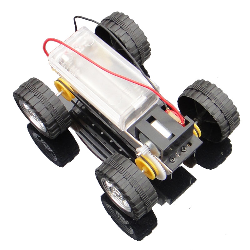 F17924 samodzielnego montażu DIY mini zasilany z baterii metalowy samochód zestaw modeli robić składania 12*8cm 4WD inteligentny robot samochód zbiornik podwozie RC zabawki