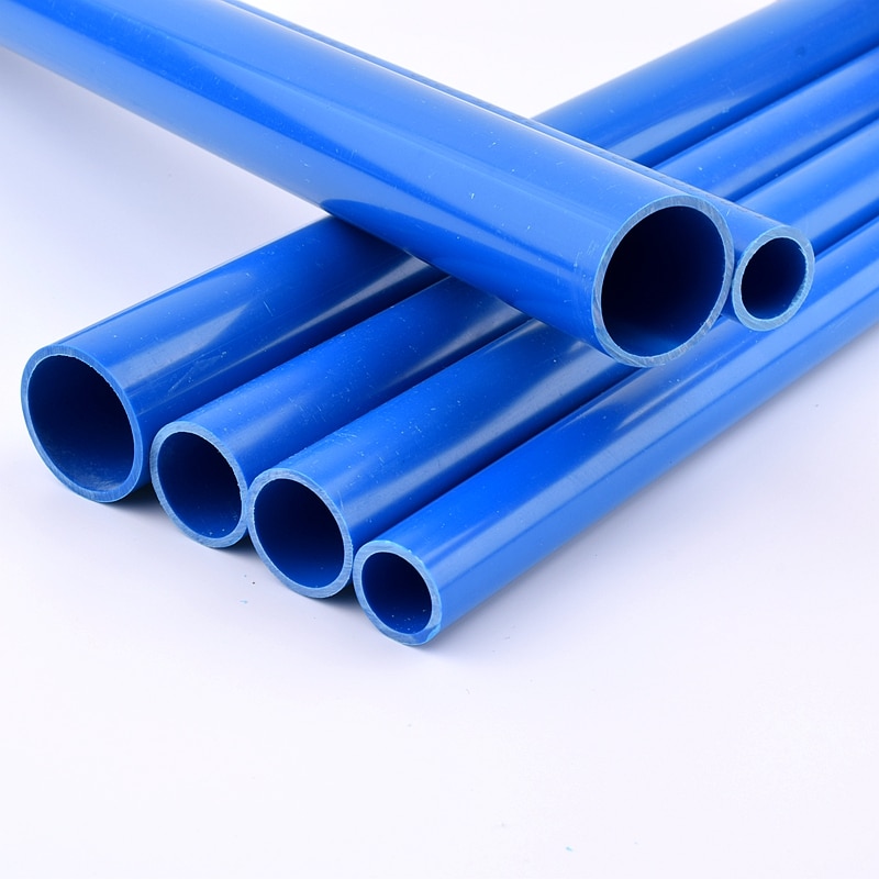 Outer Diameter 20/25/32/40/50/63mm PVC Blue Pipe Aquarium Fish Tank Tube Garden Irrigation Watering Fittings 50cm Long