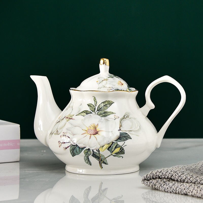 Bone China Teapot 400/900ML Ceramic Tea Pot Set Home High Grade Porcelain Kettle Large Capacity Party Teaware Coffee Ceramic Jug: 900ML / 0149