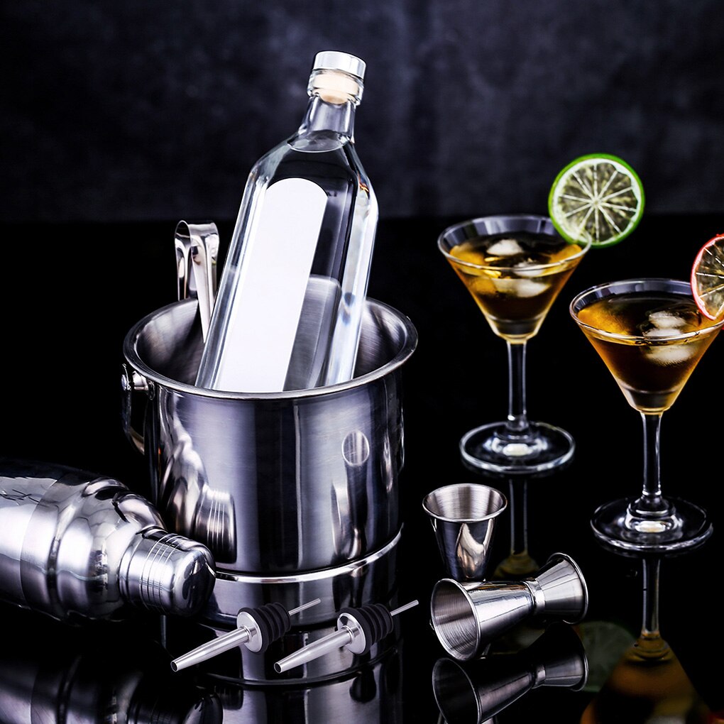 Cocktail Shaker Set Stainless Steel Red Wine Measuring Cup Clip Filter Bartender Kit Party Bar Bartending Set Tools