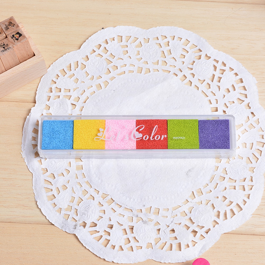 Non-Toxic Gradient Color Ink Pad Inkpad Rubber Stamp Oil Based Finger Print Nice For Children Stamp DIY Art