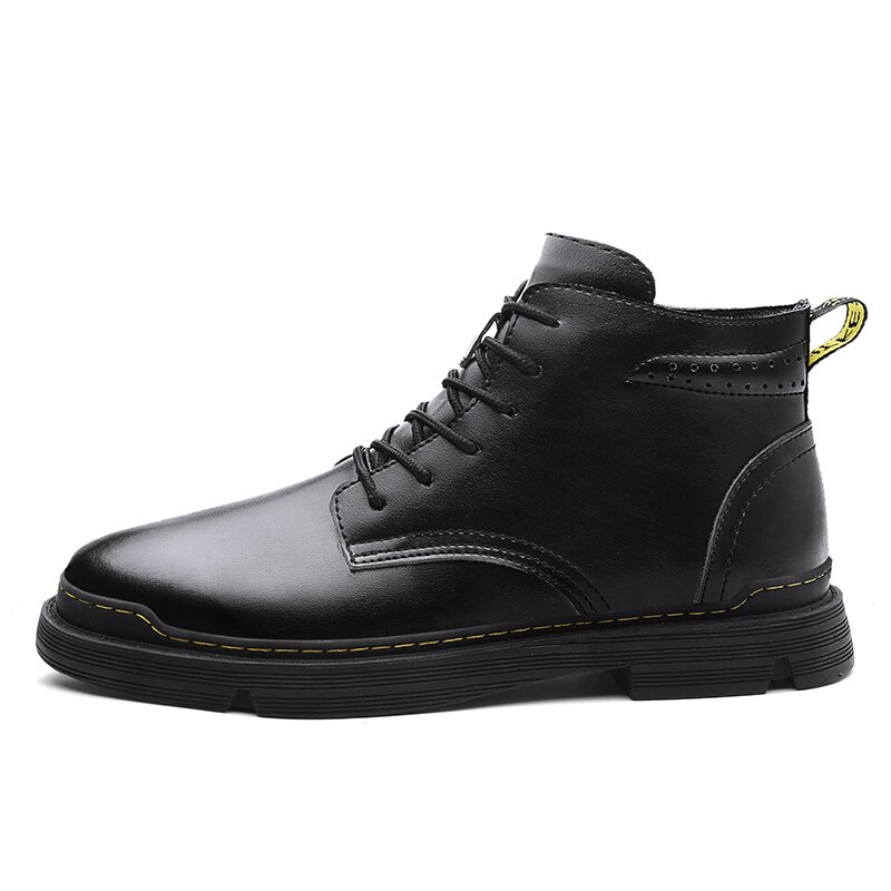 Forår/efterår mænd læder sneakers brune vintage arbejdsstøvler til mænd mærke herre motorcykel støvler mænd støvler