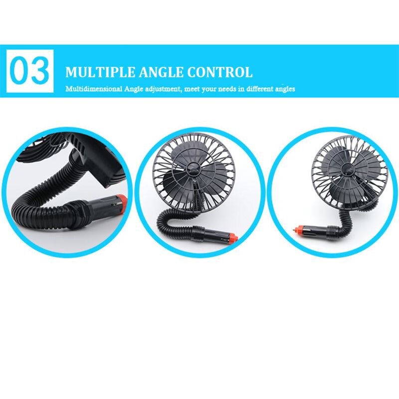 12V Mini Car Fan Cigarette Lighter Caravan Truck Boat Vehicle Cooler