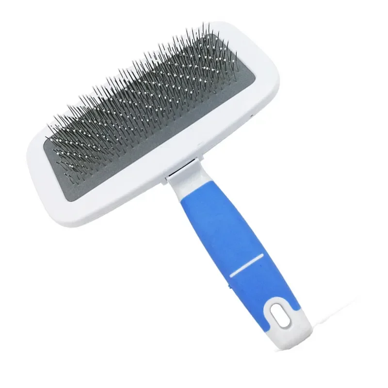 Peine de aguja para Gato, pelo largo, cepillo de aseo para cachorros, peine de limpieza de baño, suministros de herramientas de belleza para perros y gatitos, Golden Retriever: Azul