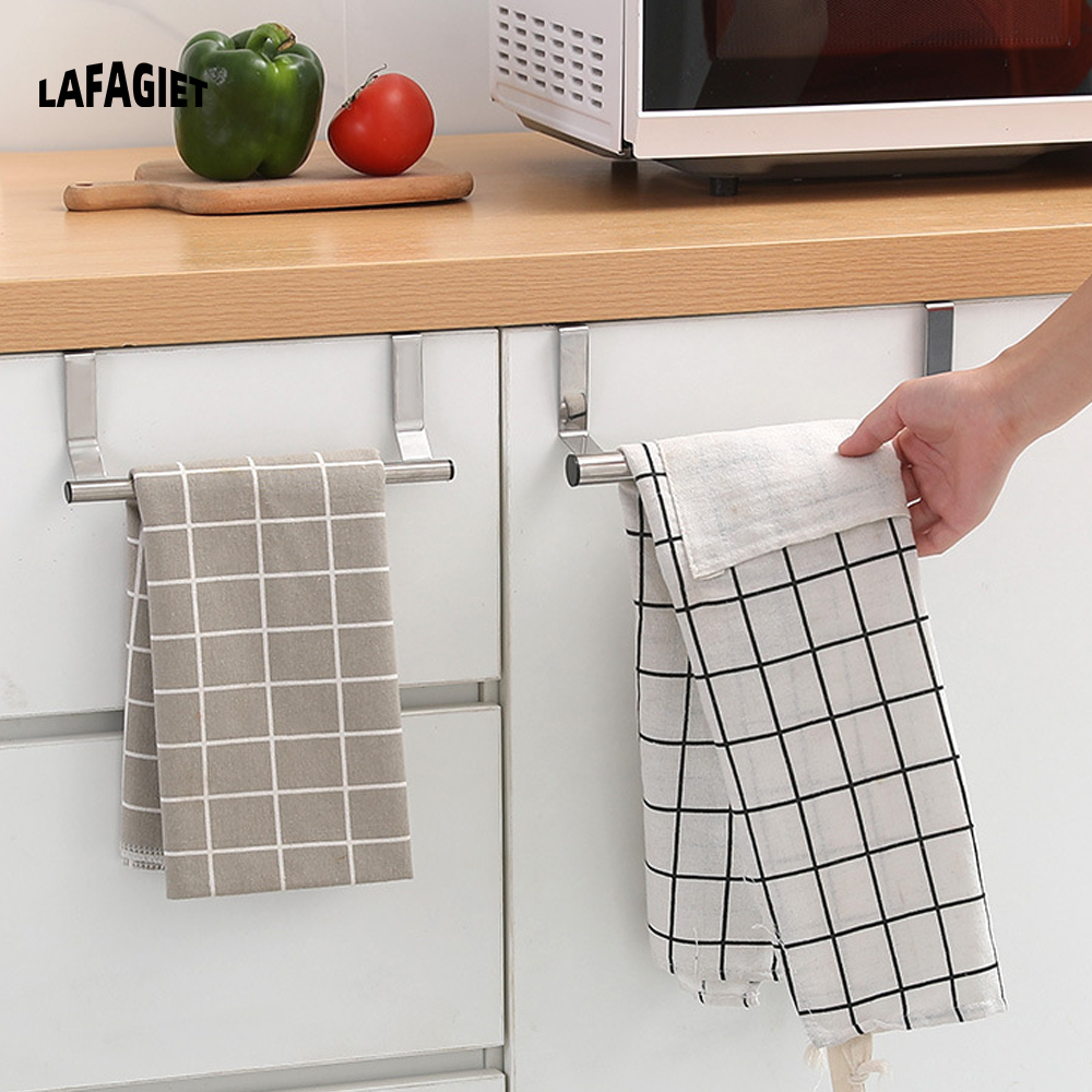 Roestvrijstalen handdoekenrek Schaalbare deur Terug Handdoekstang Hangende houder Badkamer Keukenkast Handdoekdoekenrek Opberghanger