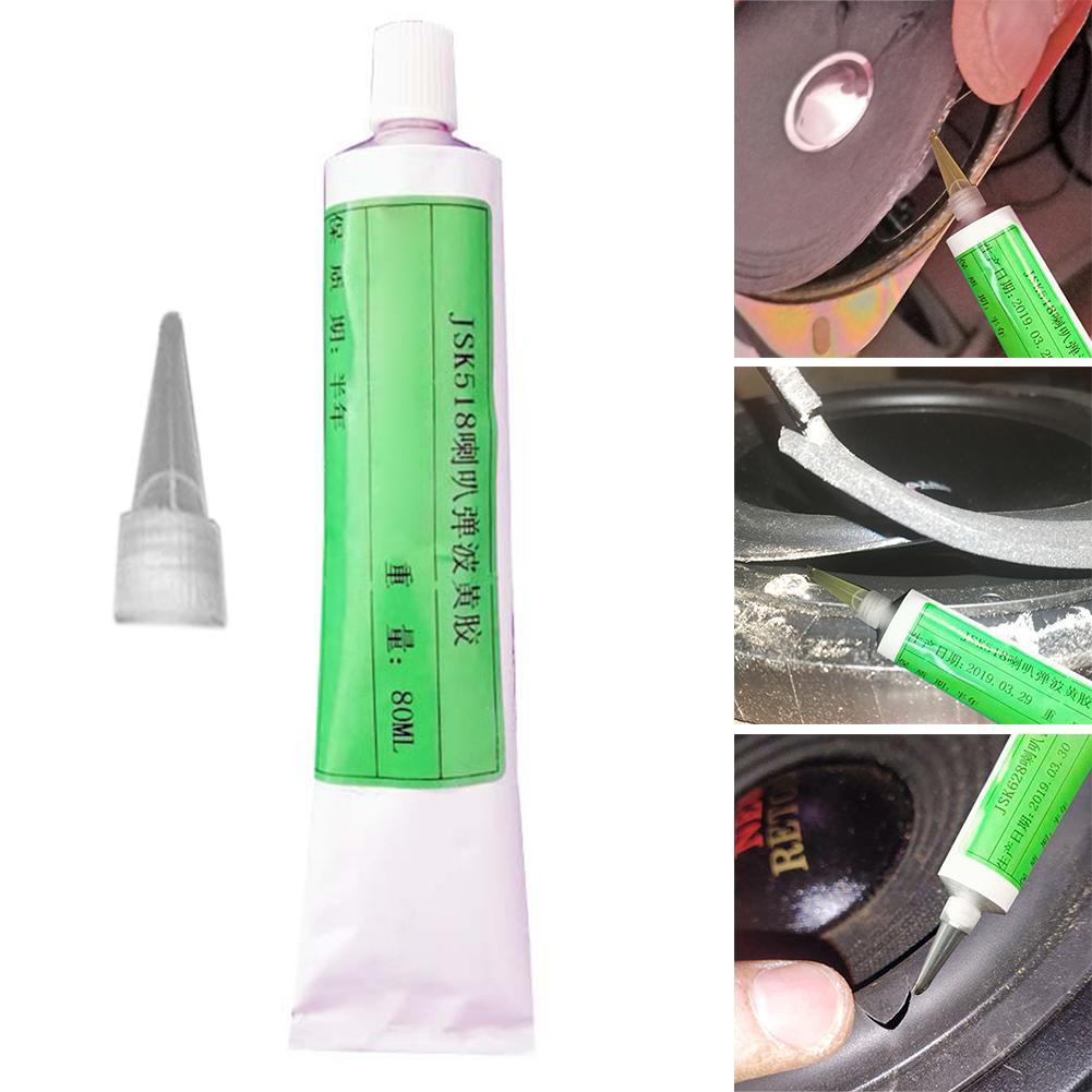 Colle de réparation pour haut-parleur, 80ml, pour craquelures de corne, dégommage, poussière, cône de papier, collage, plateau de papier, bord en caoutchouc