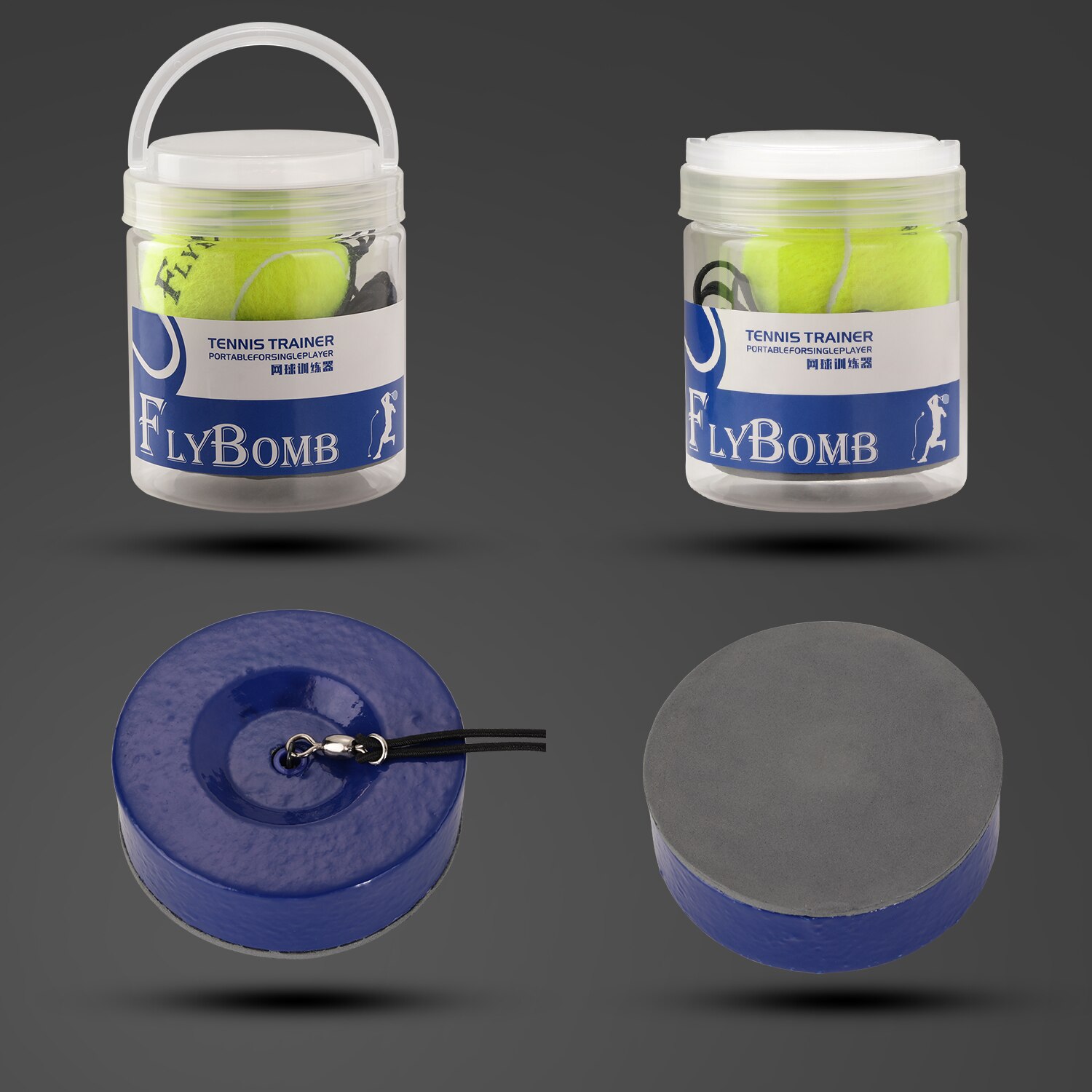 Portable Tennis Trainer 1KG Weight Heavy Iron Base for Adults Kids tenis Serve Training Self-study Rebound Balls Outdoor Indoor