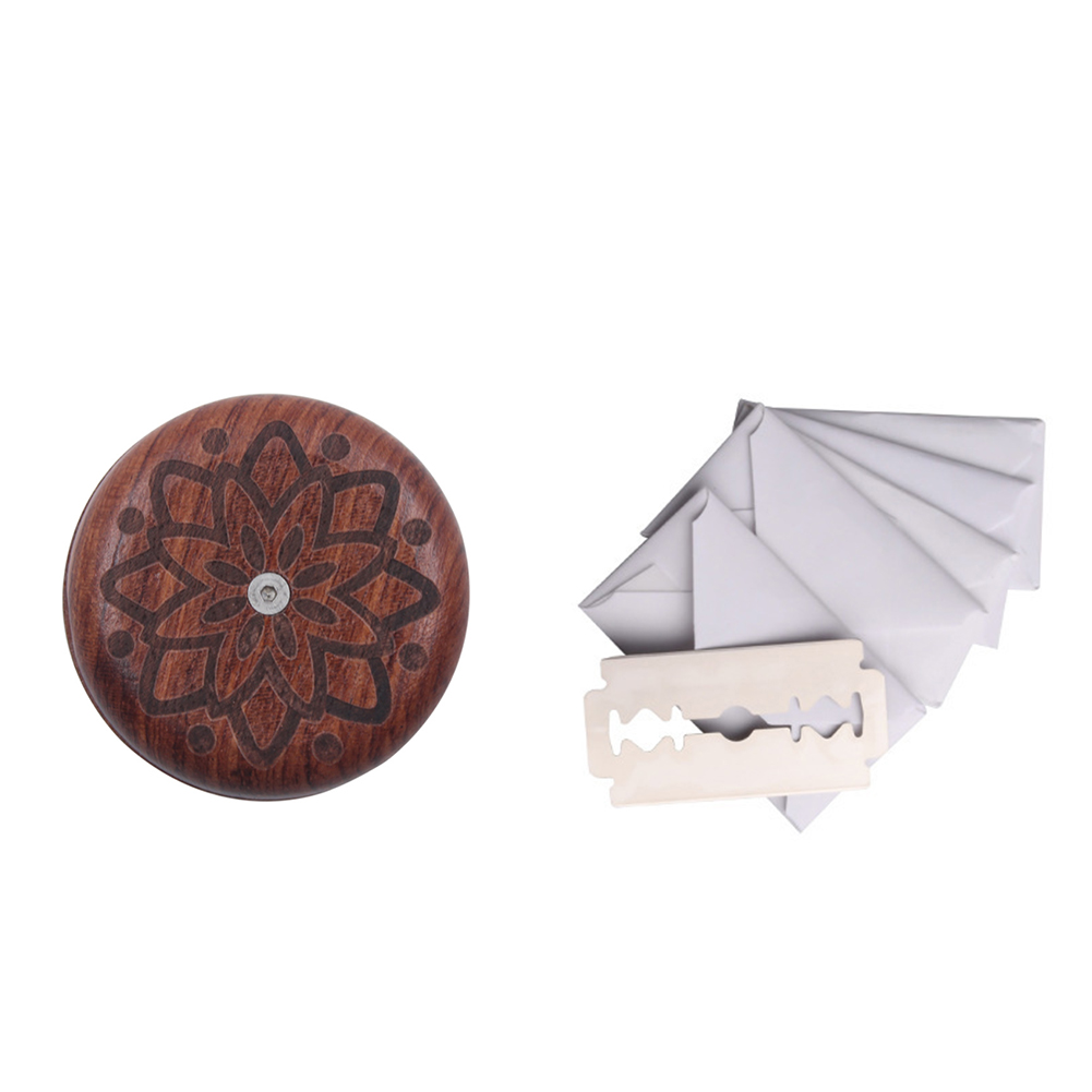 Wooden Bread Knife Razor Cutter Round Bread Lame Dough Scoring Slashing Tool for DIY Sourdough Bread with 5 Razor: Dark Grey