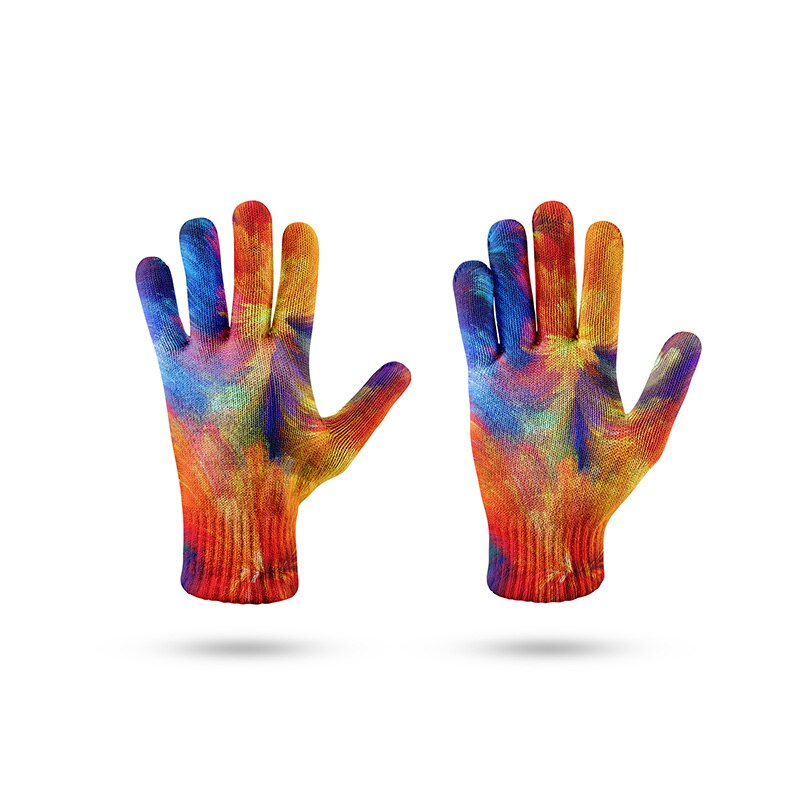 Neue 3d Wirbel Bunte Warme Handschuhe Frauen berühren Bildschirm Handschuh Winter Künstliche Wolle Fäustlinge Weibliche Weihnachten Handschuh: Stil7