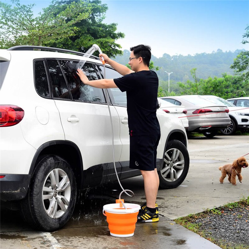 Camping douche Portable voiture caravane extérieur lave-auto haute pression puissance douche électrique pompe à eau voyage Kit de douche pour animaux de compagnie
