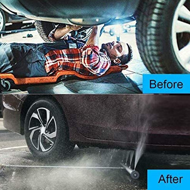 Højtryksrenser undervogn rengøringsmiddel  - 16 tommer vandkost, højtryksrenser under bilrensningssæt, med forlængerstaver