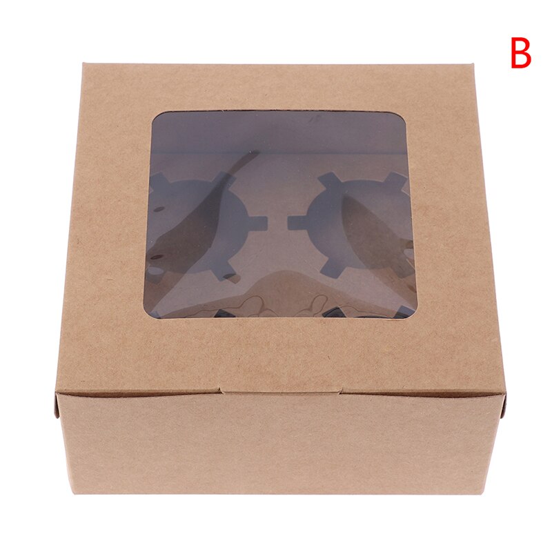 1pc håndværkspapir kage emballage boks med plast pvc vindue til slik børn fest forsyninger bryllup favoriserer: B