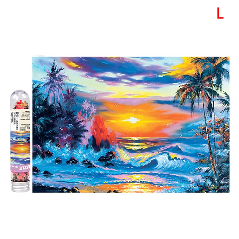 12 arten Puzzle Landschaft Öl Malerei Chinesische Malerei Jigsaw Mini Reagenzglas Paket Pädagogisches Spielzeug Für Erwachsene Und Kinder 150pcs: L