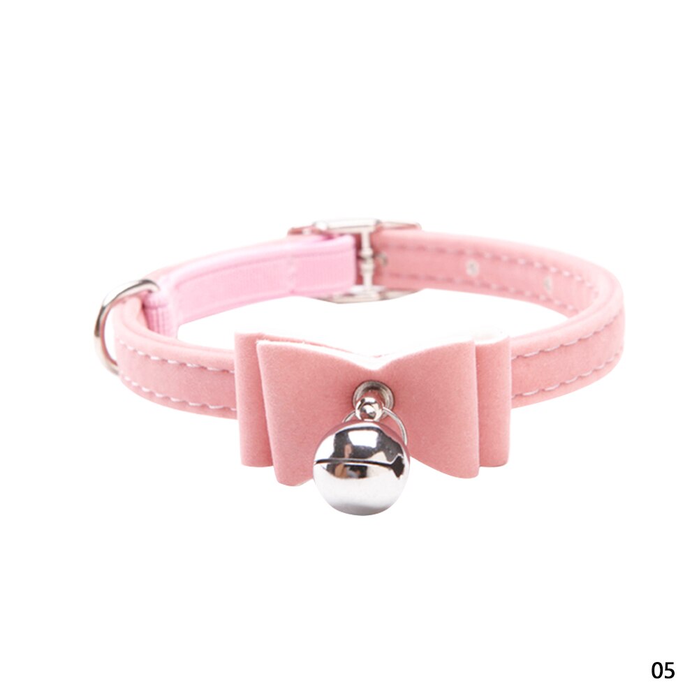 Nœud papillon élastique en velours pour chat, 6 couleurs, fournitures pour animaux de compagnie, chiot, chaton: Pink