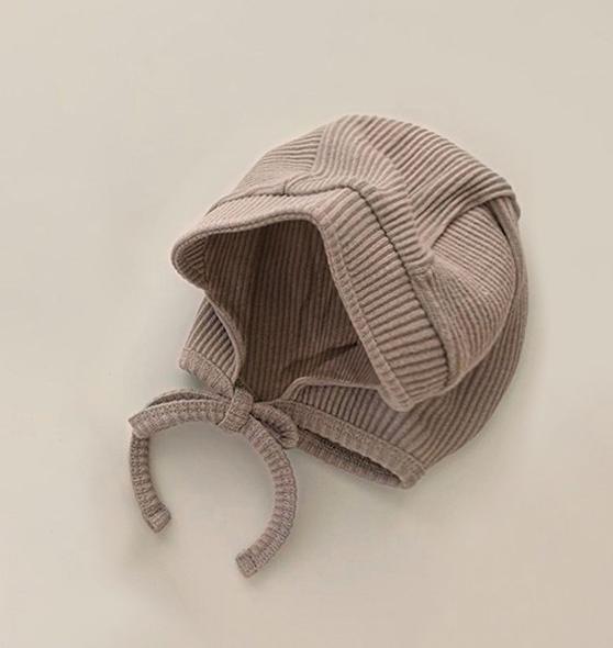 Primavera autunno carino nuovi cappelli tinta unita 2022 neonate cappellini moda fiocco in pizzo fascia per capelli 0-24 mesi: gray khaki hat