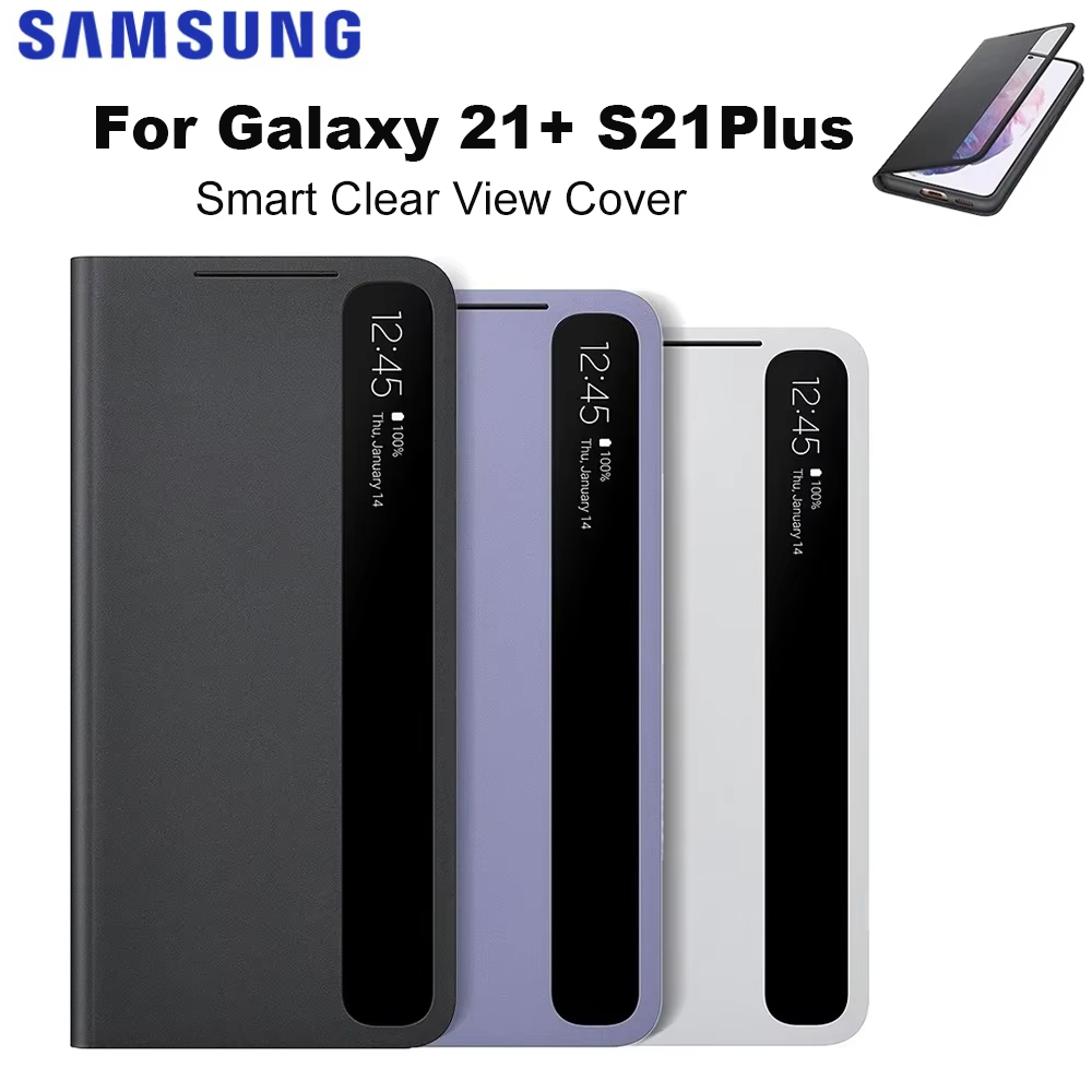 Funda de espejo Original para Samsung, funda de teléfono con vista clara para Galaxy S21 + S21Plus s-view, fundas inteligentes con tapa