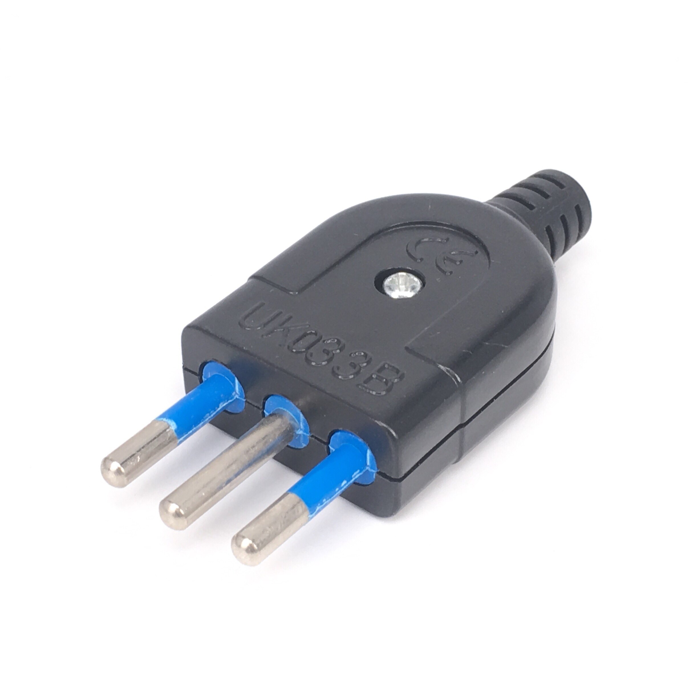 Petite prise de courant italienne standard 10A, prise mâle et femelle, convertisseur à 3 broches rondes, adaptateur détachable: male black