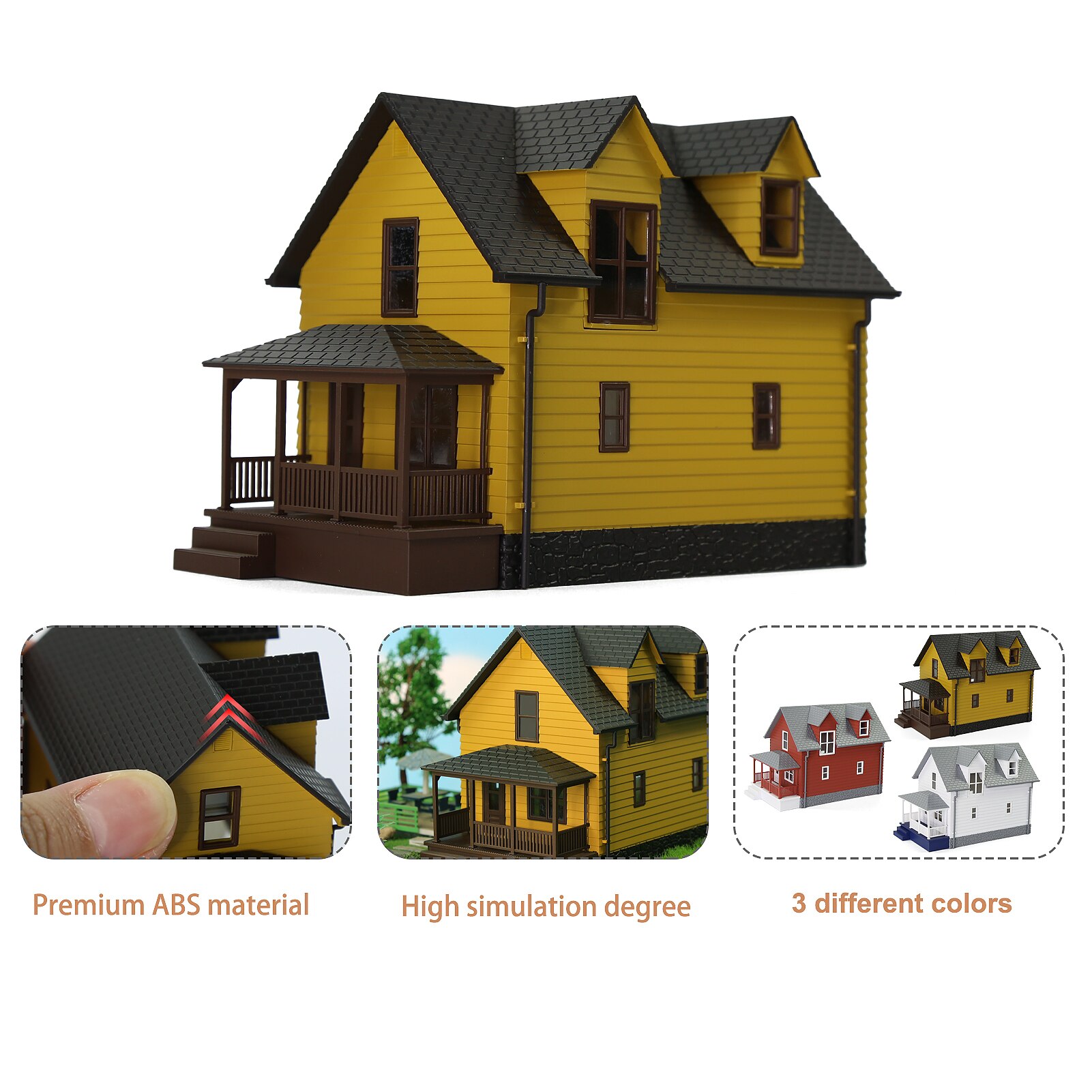 One Set N Scale 1:160 Model House Assembled Model Architectural Building Layout JZN01