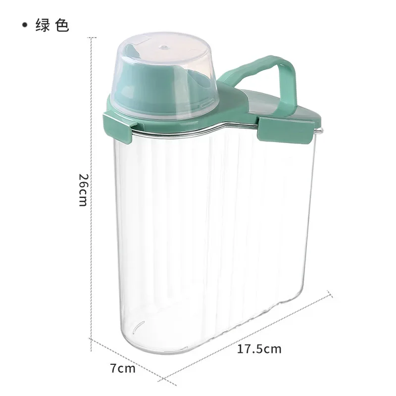 Grandes tasses doseuses à bec verseur pour céréales, stockage compact des aliments secs, transparent, laqué fl.oz, 1,5 l: WHITE