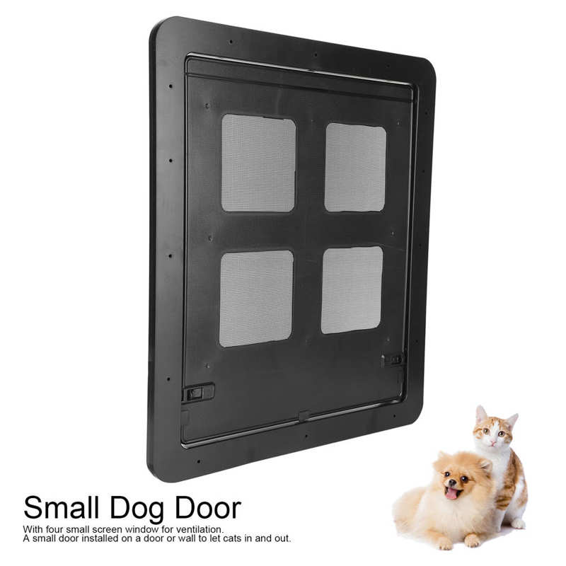 Pet Dog Cat Door Safety Enclosure Pet Small Dog Cat Screen Door Sliding Screen with Magnetic Flap Supply Simple Installation