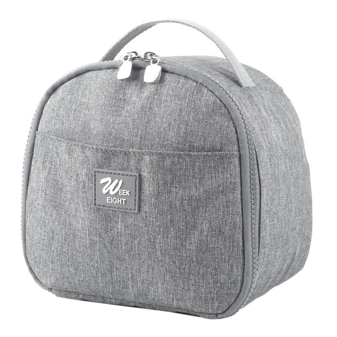 Verse Koeler Zakken Waterdichte Nylon Rits Thermische Oxford Lunch Tassen Voor Vrouwen Handige Lunchbox Tote Voedsel Zakken: Gray