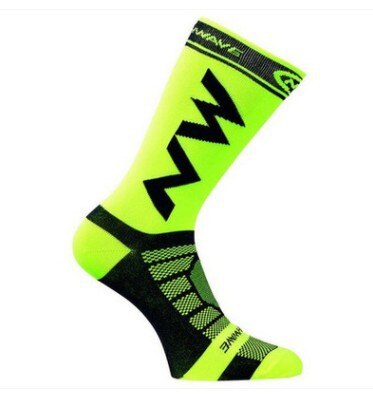 Competition Bicycle Socks Sports Compression Cycling Socks Men Calcetines Ciclismo: NW green