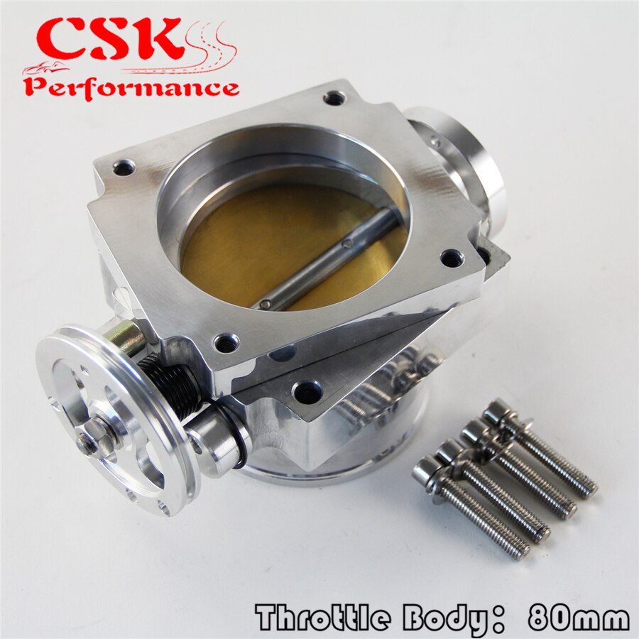 80mm Alloy Aluminum Universal Throttle Body CNC Billet Intake Manifold High Flow