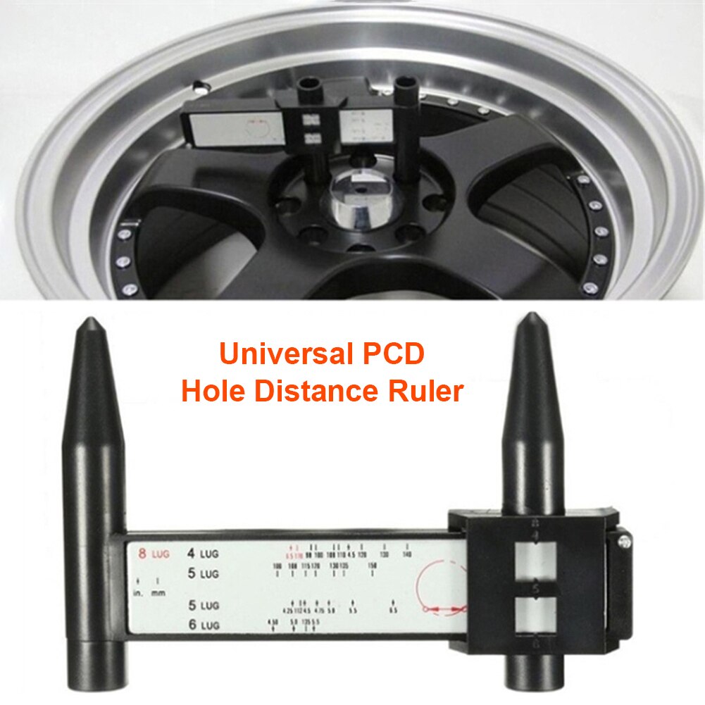 1PC Universal PCD Measuring Sliding Pitch Ruler Wheel Circle Tyre Diameter Gauge Meter Lug Bolt Hub Hole Distance Hand Tool