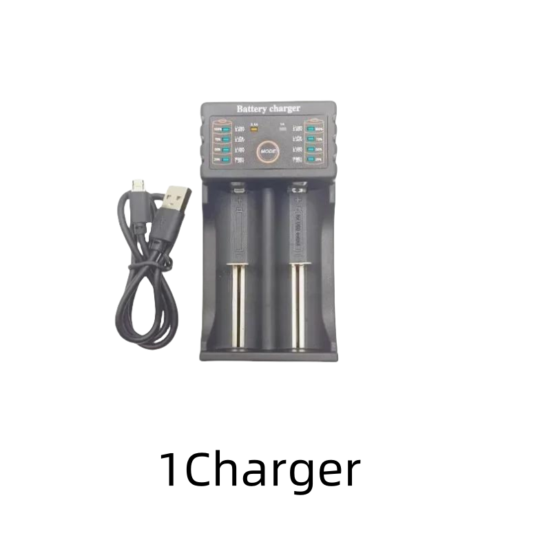 Original hochwertiger 26650-Akku 5000 mAh 3,7 V 50 A Lithium-Ionen-Akku für 26650 A LED-Taschenlampe + Ladegerät: Grün