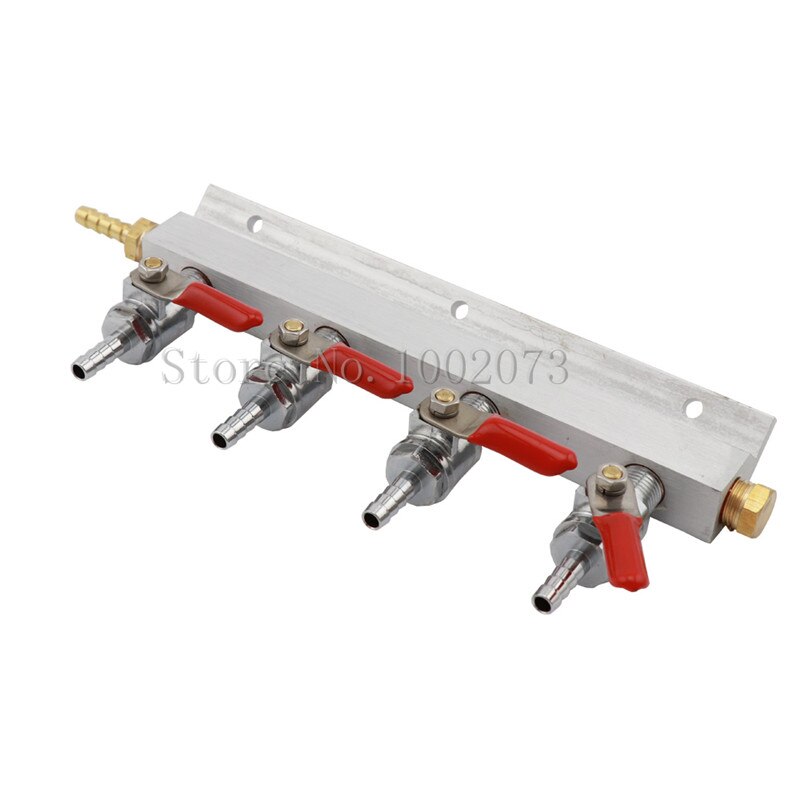 2/3/4 Way CO2 Air Gas Distribution Manifold Splitter Check Valves 1/4" Barb 7mm fittings Draft Beer Brew Kegerator Dispenser