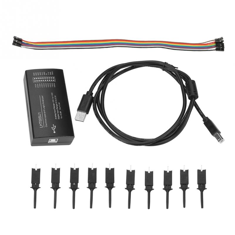 Oscilloscope virtuel LHT00SU1, analyseur logique de données, enregistreur de données, Oscilloscope à double entrée, Kit d&#39;analyse logique à 8 canaux,