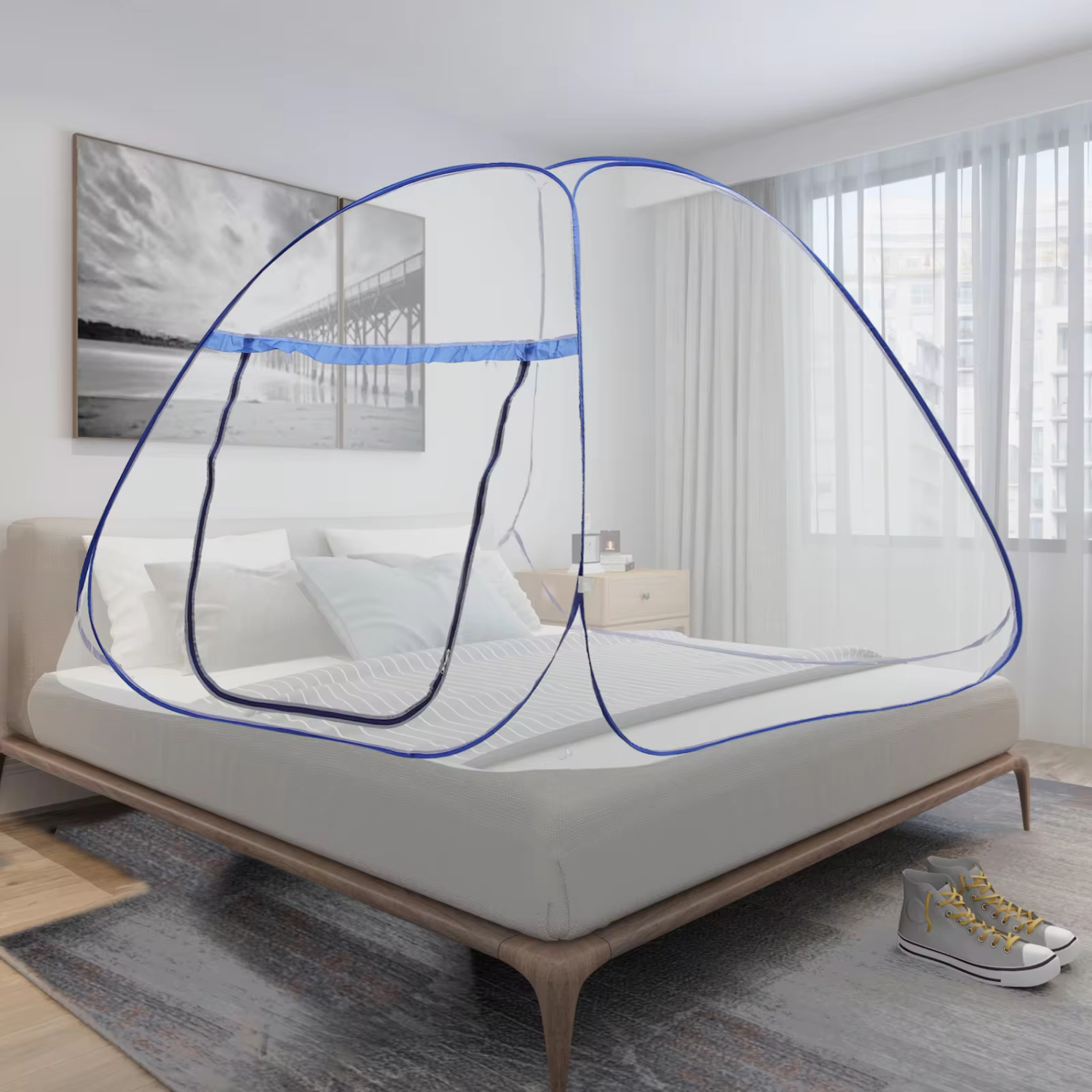 Simple Mosquito Net Portable Camping Tent Single Double Bed Canopy Adult Foldable Bunk Mesh Net Breathable Mosquito Net Bug net