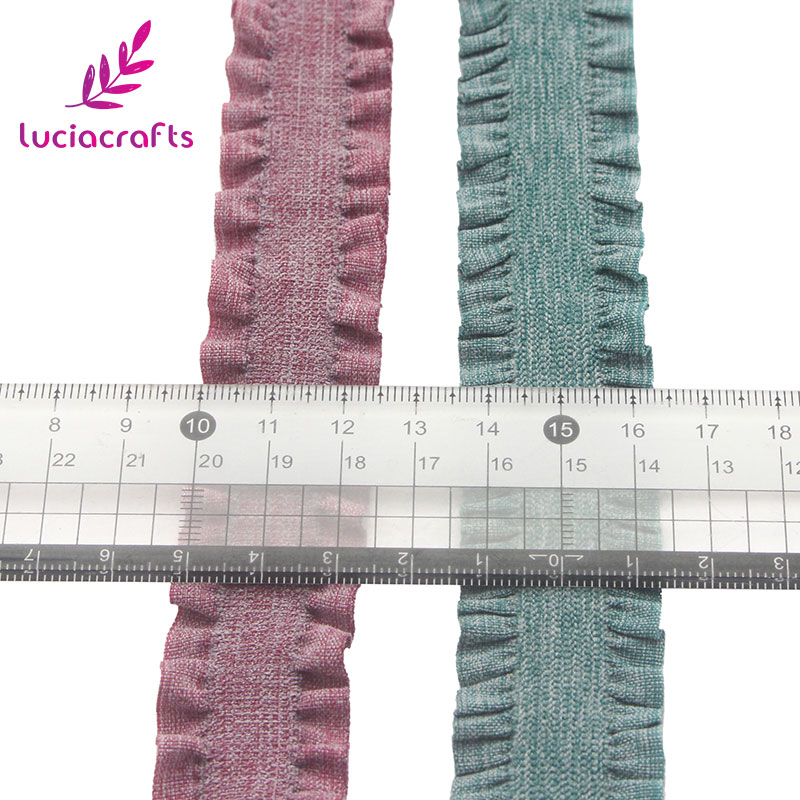 Lote de 2/6 yardas de cinta de cintas elásticas de 25mm, rollo de adorno de encaje, tocado DIY, accesorios de costura para prendas N0602