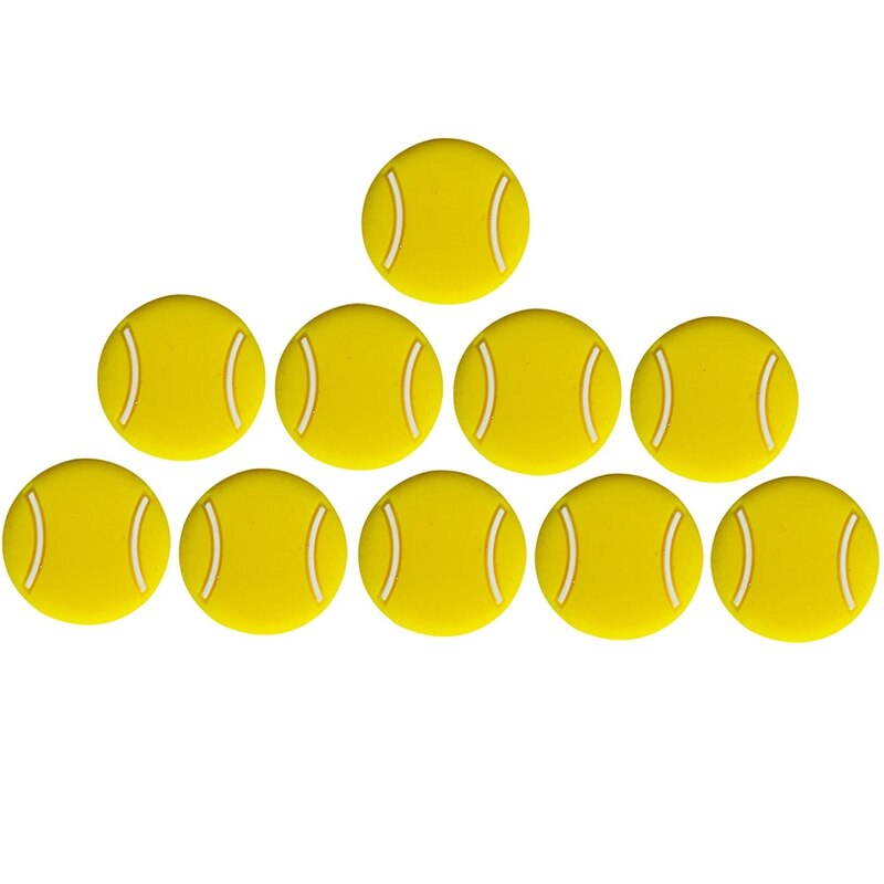 10Pcs Racket Anti Slip Siliconen Indoor Racket Outdoor Sport Tennis Schokdemper Vibration Dampener: YELLOW