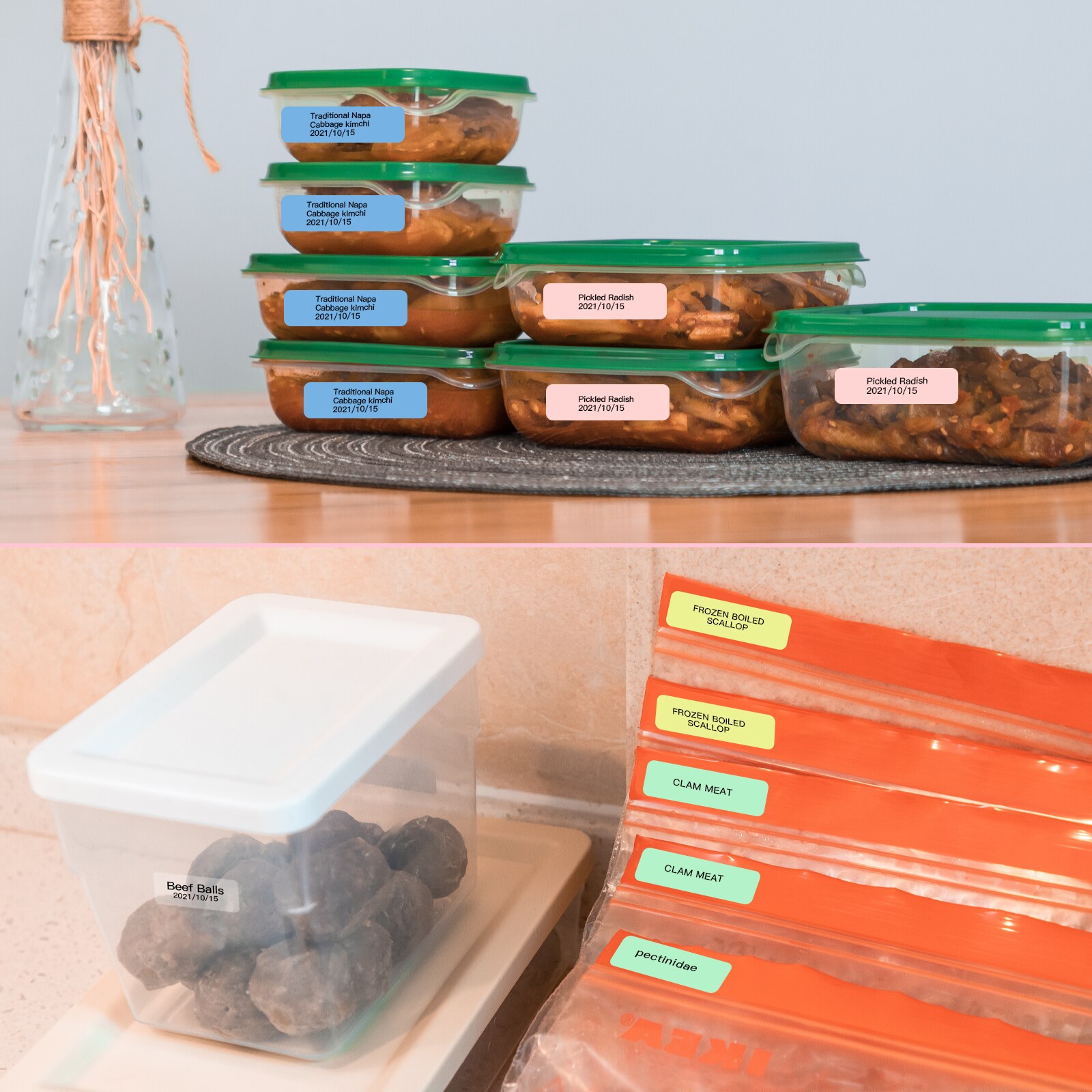 Aibecy Color Label Paper Self-Adhesive Thermal Paper Roll 14*50mm 130sheets/roll Compatible with Phomemo D30 Thermal Printer