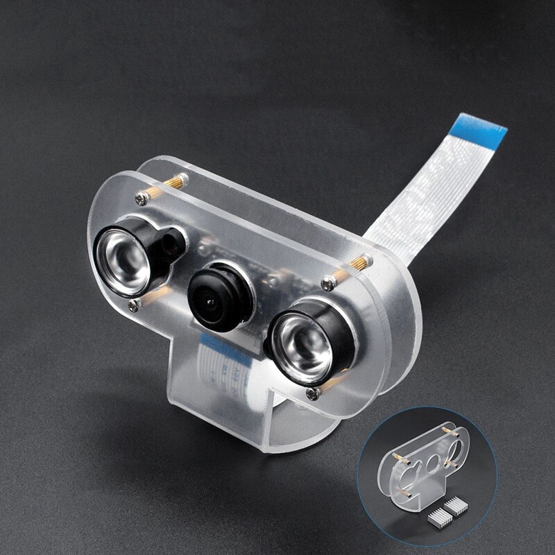 5MP Camera Module OV5647 for Raspberry Pi 4B/3B+ Infrared Night Vision 130 Degree FOV 1080P Camera with Holder