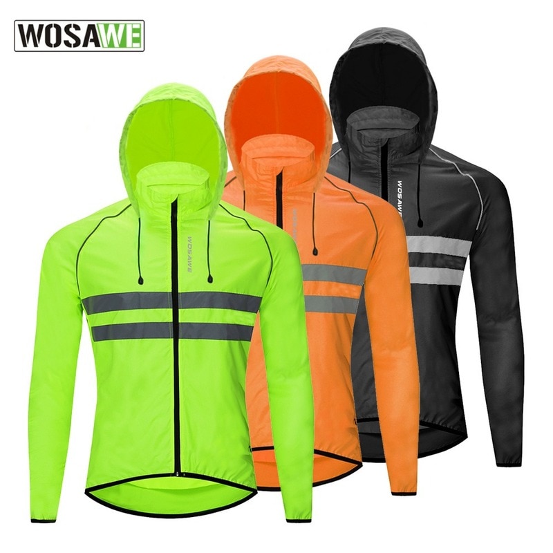 Reflecterende Winddicht Mannen Fietsen Jacket Hooded Waterdicht Weg Mountainbike Fietsen Windjack Riding Fiets Mtb Kleding