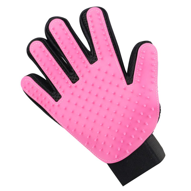 Haustier Katze Handschuh Für Ebene Kamm Katze Pflege Versorgung Reinigung Handschuh Deshedding Rechts Hand Haar Entfernung Pinsel Handschuh: Rosa