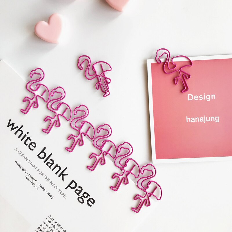 4/8/12/16/20/24 stk rosa flamingo bokmerker planlegger permer metall materiale bokmerker til bok papirvarer skoleartikler  jz34