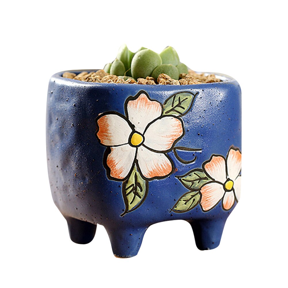 Planta de macetas suculentas económicas macetas de jardín macetas de cerámica planta de macetas er jardín al aire libre decoración del hogar ds99: N25-blue