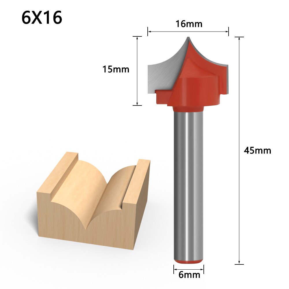 1pc 6mm Shank CNC tools solid carbide round nose Bits Round Point Cut Bit Shaker Cutter Tools For Woodworking: 6X16