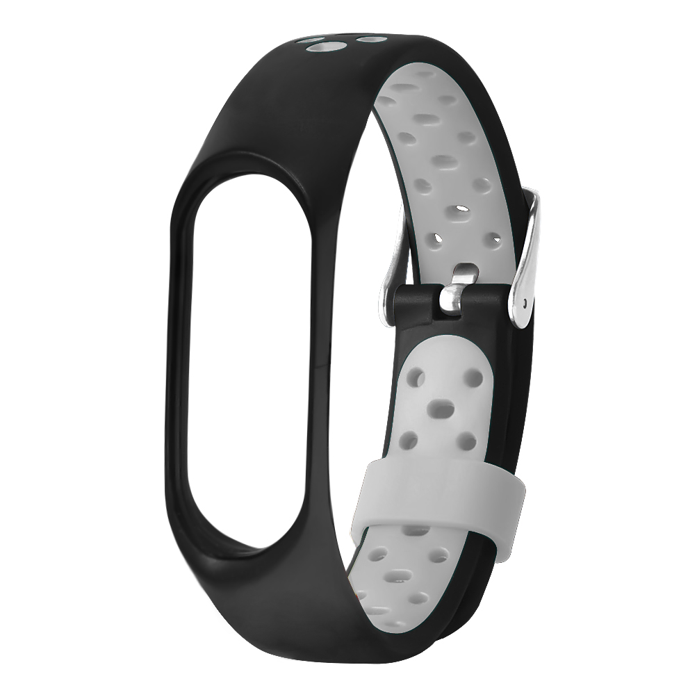 Ersatz strap Für xiaomi mi Band 4 3 Bunte Leder M Band 4 3 Metall strap PU Edelstahl Armband für mi Band 4 3 Armbänder: B black-gray