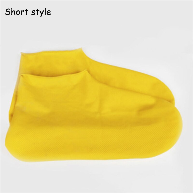 Herbruikbare Latex Waterdichte Regen Schoenen Covers Draagbare Antislip Rubber Rain Boot Overschoenen S/M/L Unisex schoenen Accessoires: Yellow short style / S
