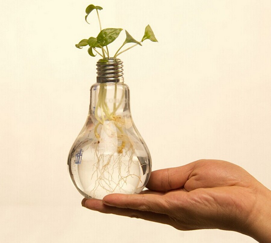 1Pc Light Bulb Transparent Glass Vase Hydroponic Vase Home Decor Wedding Decoration Home Decoration