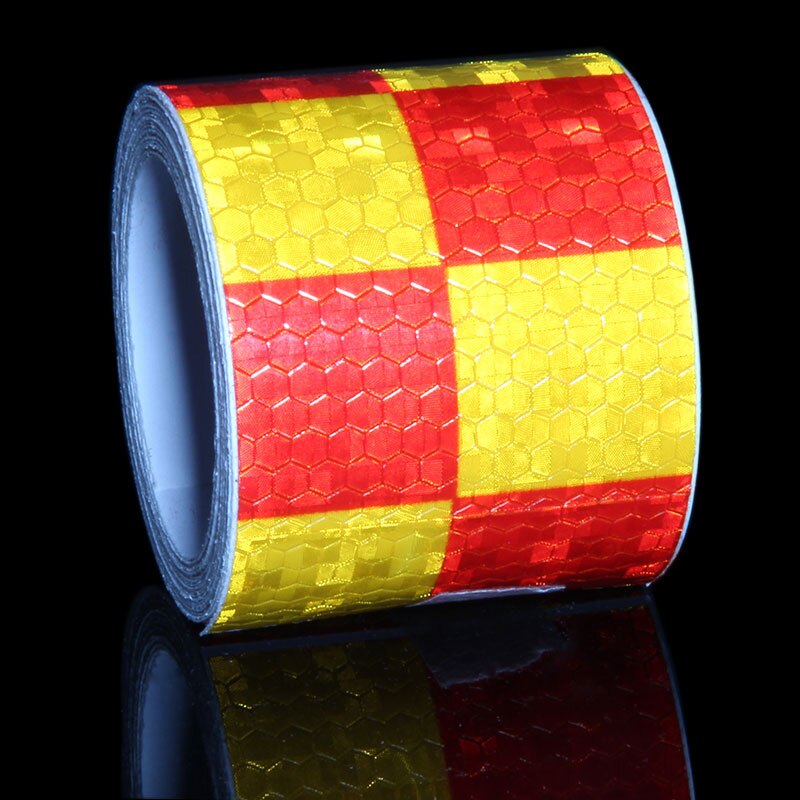 5x300CM Car Reflective Tape Decor Decals Car Warning Safety Reflectante Tape Film Car Reflector Sticker Car Accessories Exterior: yellow red