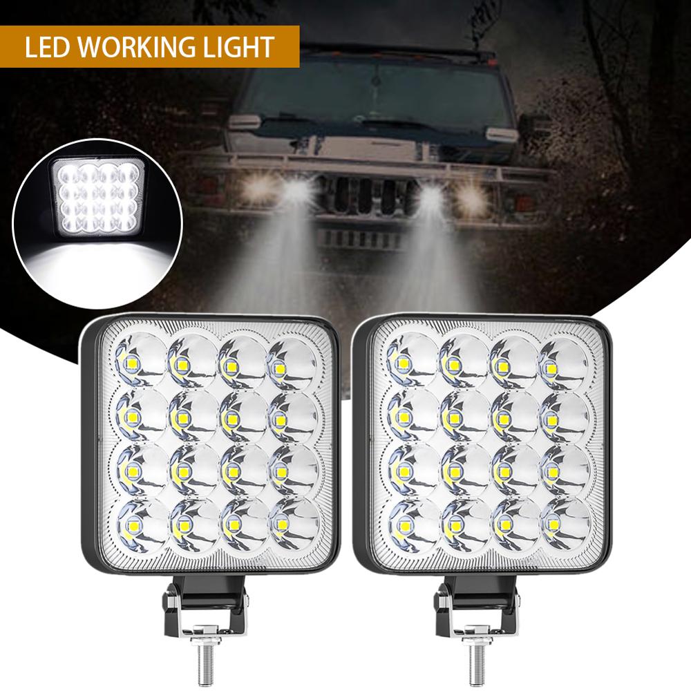 48W Led Verlichting Vierkante Led Licht Super Heldere Wit Daglicht Voor Auto Motor Vrachtwagens Auto