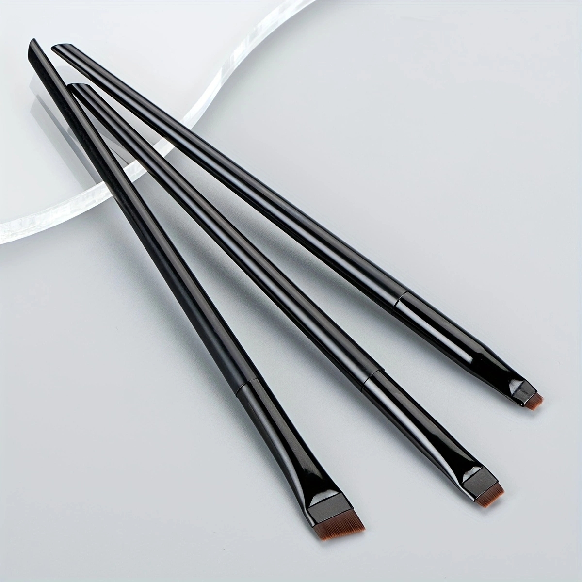 Ultra-Thin Eyebrow Brush Set -3Pcs Angled Precision Eyeliner MakeupBrushes, Synthetic Bristles Slanted Eyeshadow Eye Brow Tintin: Blue