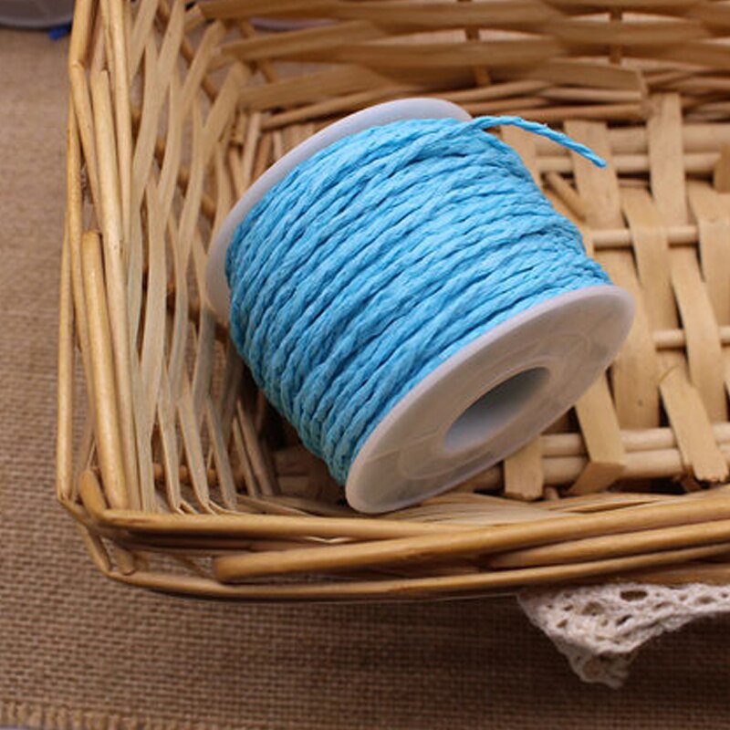 5 Roll 30Meter Natuurlijke Raffia Stro Garen Voor Zomer Hand Knit Haak Hoed Handtas Manden Breien Materiaal Kleurrijke Draden: 17