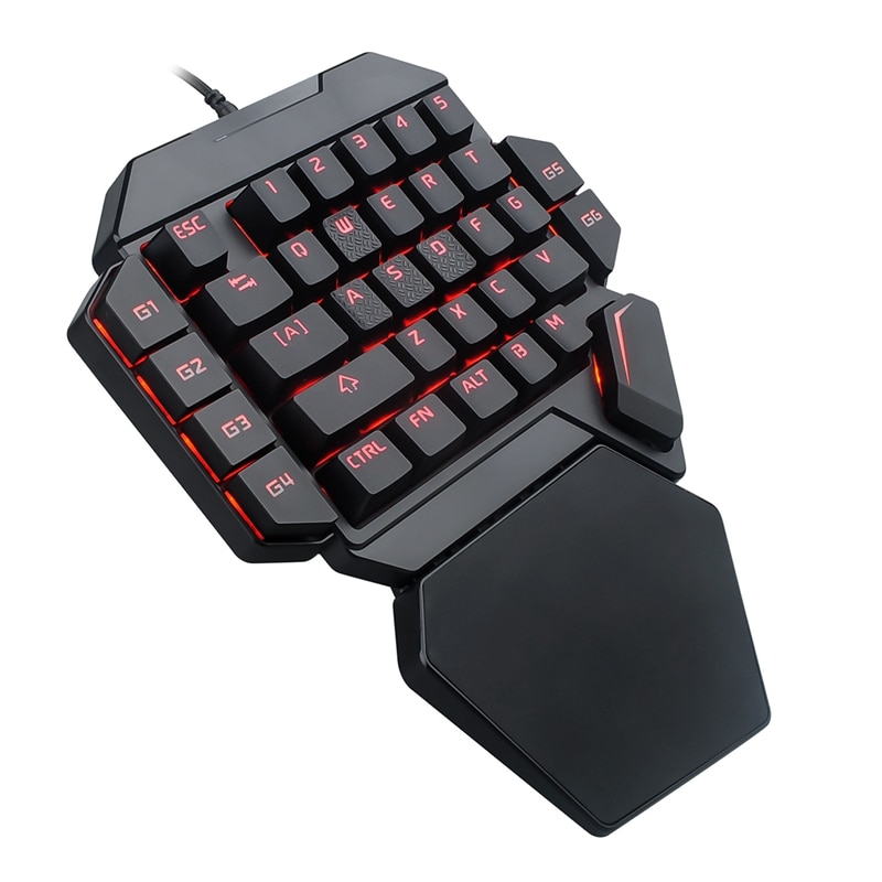 One Handed Keyboard,RGB One Hand Mechanical Gaming Keyboard, Keyboard 35-Key Blue Switch, USB Wired Rainbow Portable